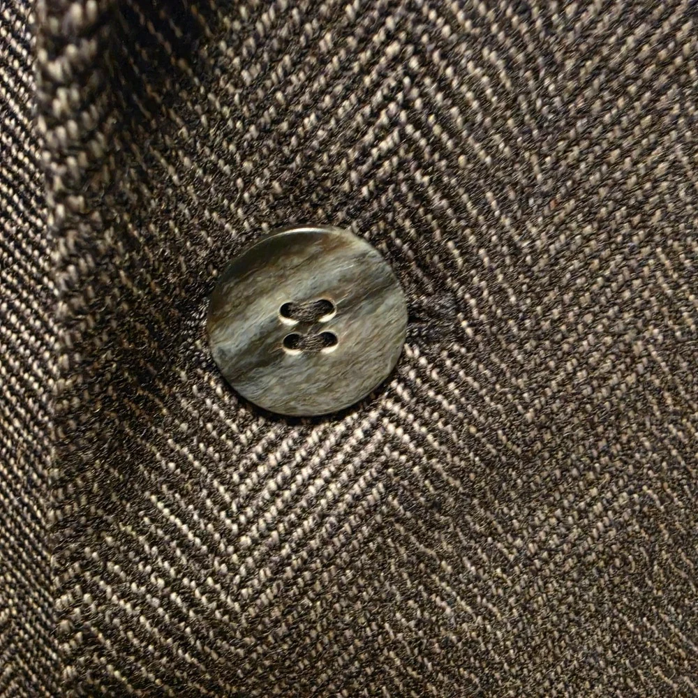 Rudolf Valentina Boutique Grey Herringbone Blazer Sport Coat 2 Button Jacket 44